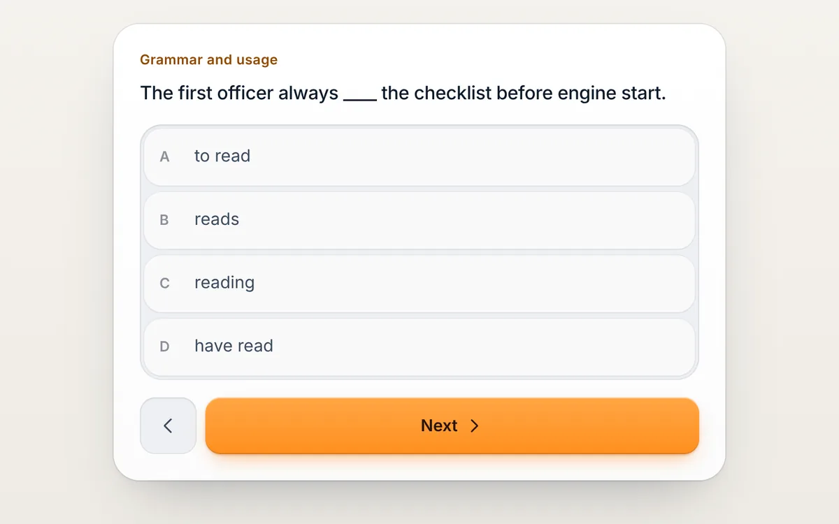Our English game: a grammar question
