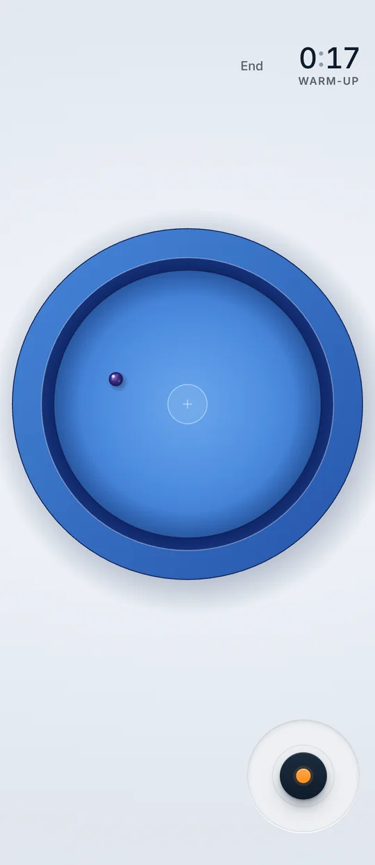 Ball and Rudder on a phone: a ball on a tilting tray