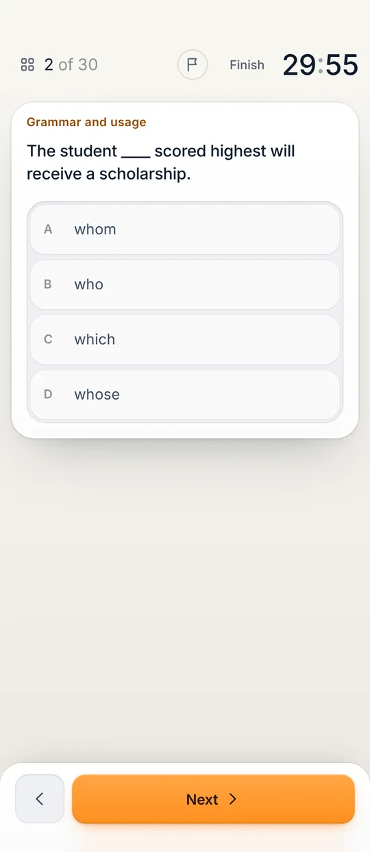 Our English game on a phone: a grammar question