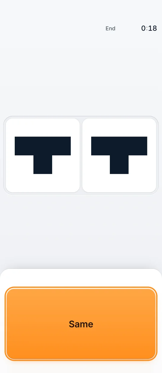 Reaction Speed on a phone: two shapes to compare